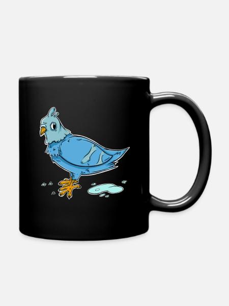 Taube - Lustiger Vogel - Tasse einfarbig - Schwarz