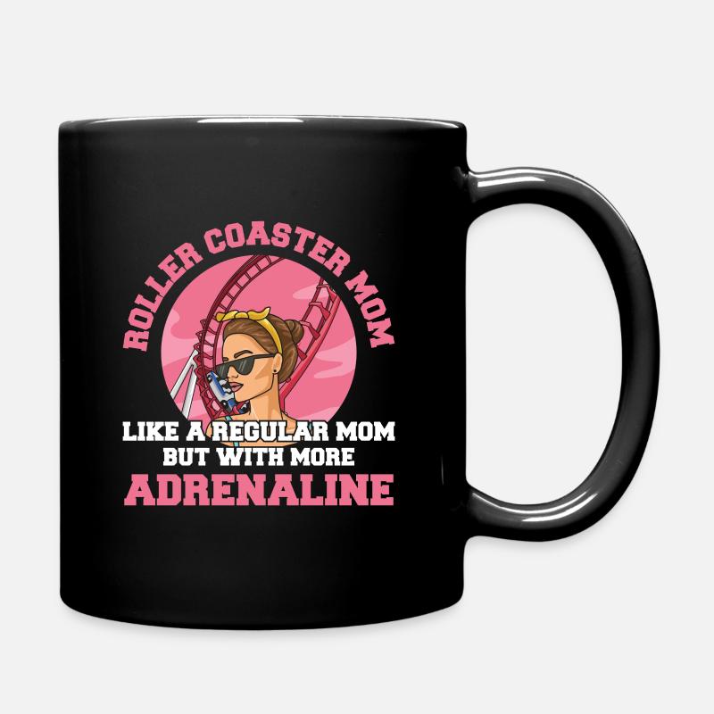Achterbahn Design für deine Achterbahn Fan Mama - Tasse einfarbig - Schwarz