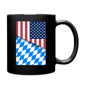 USA Bavaria Bavarian Flag Dual Citizen American - Full Colour Mug - black - Right