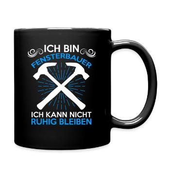 Glaser Baustelle Fensterbauer - Tasse einfarbig - Schwarz - Rechts