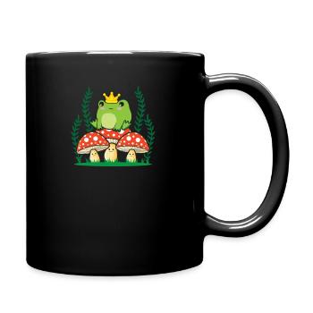 Cottagecore Aesthetic Couronne de grenouille à Champignon - Mug uni - noir - Droite