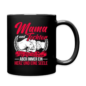 Mama Und Tochter Nicht Immer Einer Meinung - Tasse einfarbig - Schwarz - Rechts