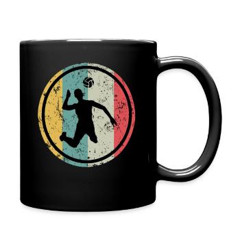 Retro Volleyball Player Beach Volleyball Player - Full Colour Mug - black - Right
