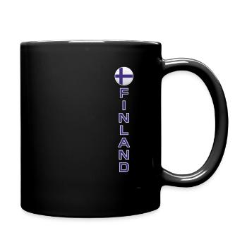 Finnland Flagge Runde Tasche Modern leicht zu lesen - Tasse einfarbig - Schwarz - Rechts