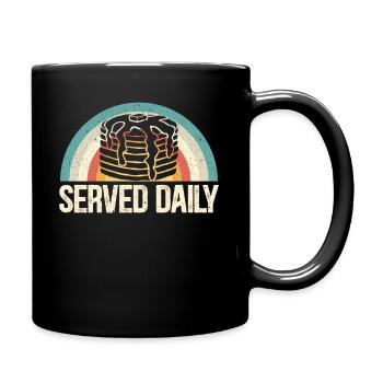 Daily Serves pancake lovers pancakes - Full Colour Mug - black - Right