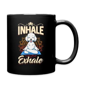 Yoga White Poodle Funny Yoga Exhale - Mug uni - noir - Droite