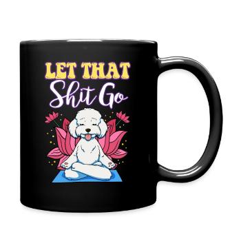 Yoga White Dog Poodle Funny Yoga - Mug uni - noir - Droite
