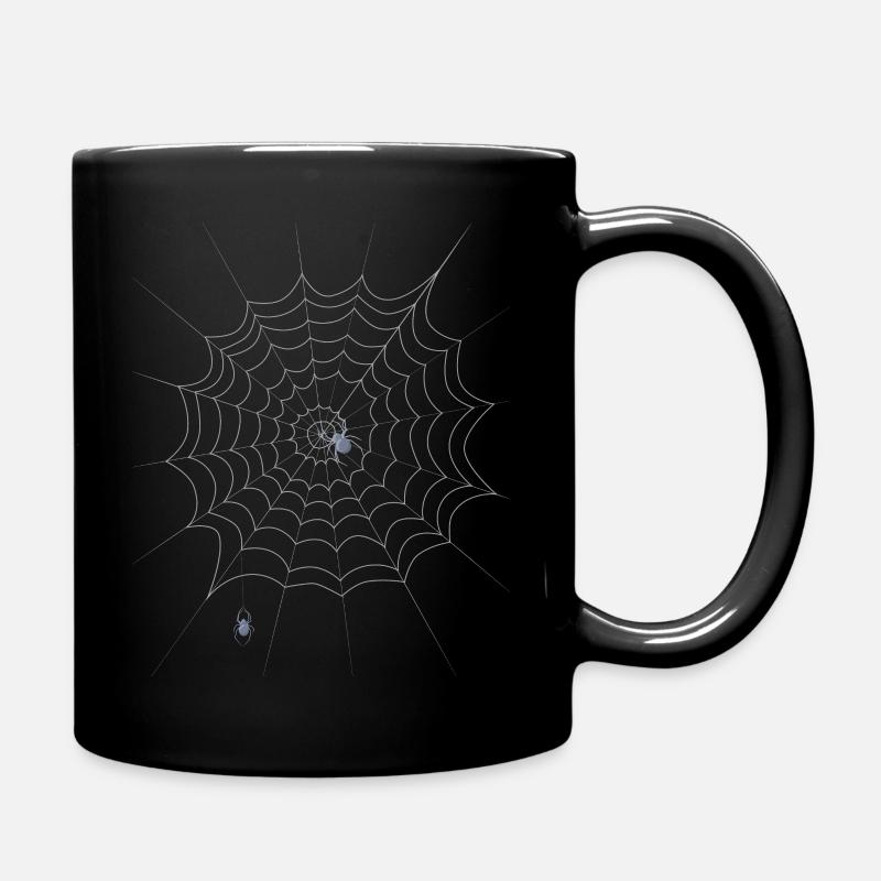 Spider web, spider, Halloween - Full Colour Mug - black