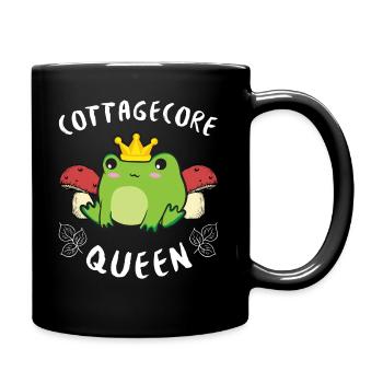 Cottagecore Aesthetic Kawaii Frosch Goblincore - Tasse einfarbig - Schwarz - Rechts