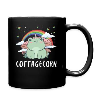 Cottagecore Aesthetic Kawaii Grenouille Unicorn - Mug uni - noir - Droite