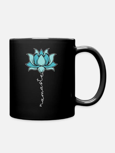 Yoga Namaste Fleur Yoga Spirituel Méditation Lotus - Mug uni - noir