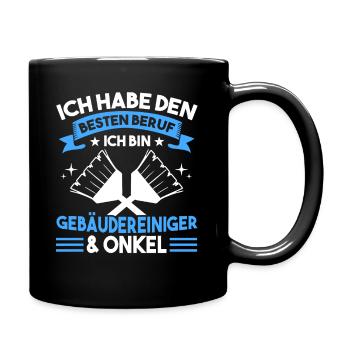 Reinigungskraft Opa Großvater Gebäudereiniger - Tasse einfarbig - Schwarz - Rechts