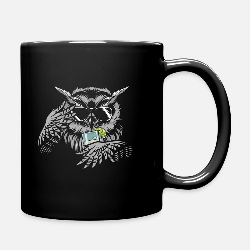 Hibou boit cocktail vacances d’été uraub - Mug uni - noir