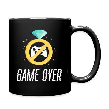 Game over Hochzeit verlobt heirat gamer witzig - Tasse einfarbig - Schwarz - Rechts