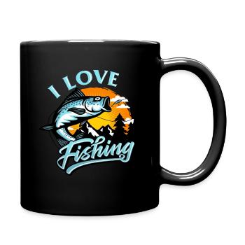 Angeln Fische fischen mögen - Tasse einfarbig - Schwarz - Rechts
