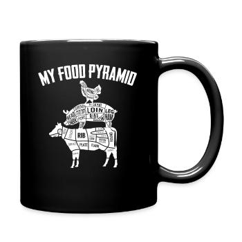 My Food Pyramide chair étiquetée - Mug uni - noir - Droite
