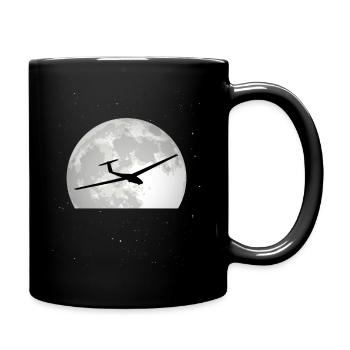 Segelflugzeug Mond Segelflieger Segelfliegen - Tasse einfarbig - Schwarz - Rechts
