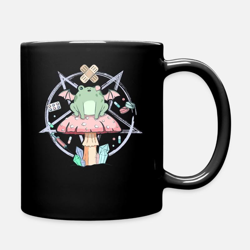 Cottagecore Aesthetic Pastel Goth Frosch Pentagram - Tasse einfarbig - Schwarz