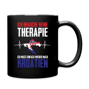 Kroatien Keine Therapie Urlaub Kroatien Herzschlag - Tasse einfarbig - Schwarz - Rechts