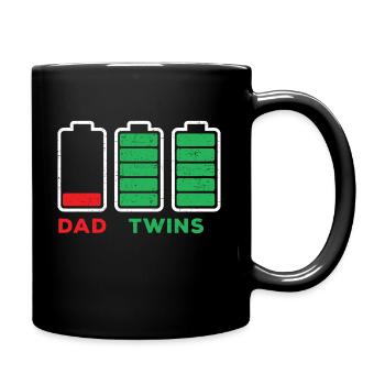 Père de jumeaux Batterie vide papa - Mug uni - noir - Droite