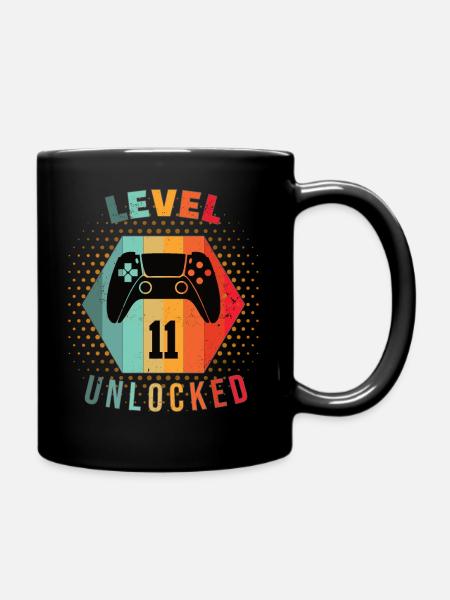 Jungs 11.Geburtstag LvL 11 UNLOCKED Teenager 2011 - Tasse einfarbig - Schwarz