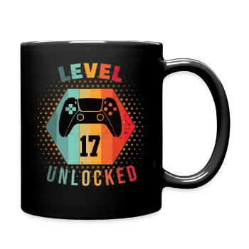 Jungs 17.Geburtstag LvL 17 UNLOCKED Teenager 2005. - Tasse einfarbig - Schwarz - Rechts