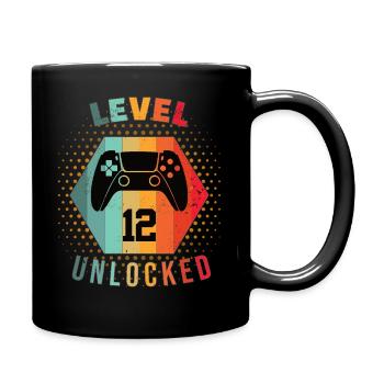Jungs 12.Geburtstag LvL 12 UNLOCKED Teenager 2010. - Tasse einfarbig - Schwarz - Rechts