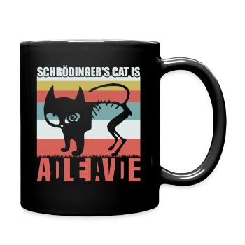 Schrödinger's Katze ist Tot lebendig - Tasse einfarbig - Schwarz - Rechts