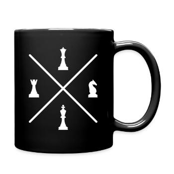 Schach Schachfiguren - Tasse einfarbig - Schwarz - Rechts