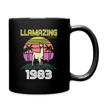 Llamazing Since born 1983 Birthday 38 years - Full Colour Mug - black - Right