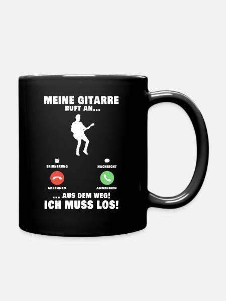 Meine Gitarre ruft an Gitarrist E-Gitarre Geschenk - Tasse einfarbig - Schwarz