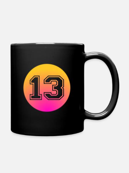 Retro 13. Geburtstag Dreizehn Jahre alt Geschenk - Tasse einfarbig - Schwarz