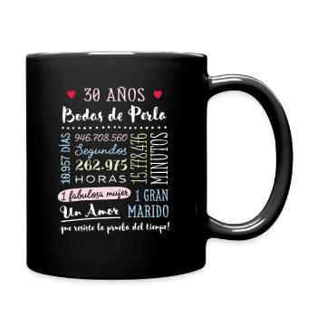 Regalo de 30 Aniversario Bodas de Perla - Tasse einfarbig - Schwarz - Rechts