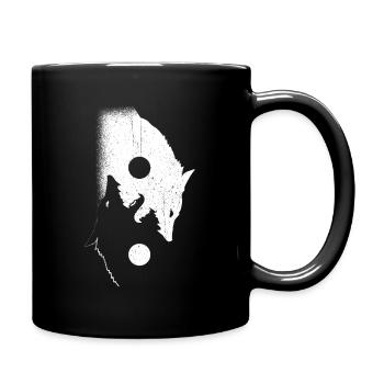 Wolf - Tasse einfarbig - Schwarz - Rechts