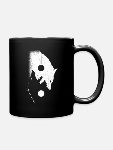 Wolf - Tasse einfarbig - Schwarz