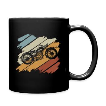 Motorrad Tshirt Biker Kutte Moped Bobber MC Racer - Tasse einfarbig - Schwarz - Rechts