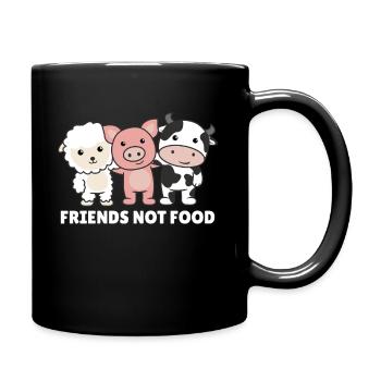 Friends not food vegan mouton vache - Mug uni - noir - Droite