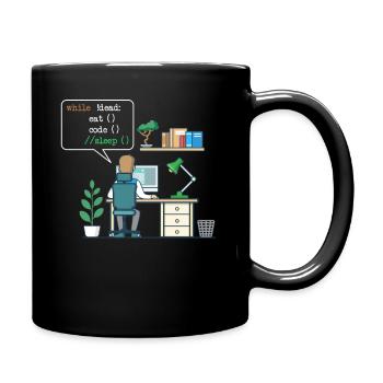 Eat Code Sleep | Funny Coder Programmer - Full Colour Mug - black - Right