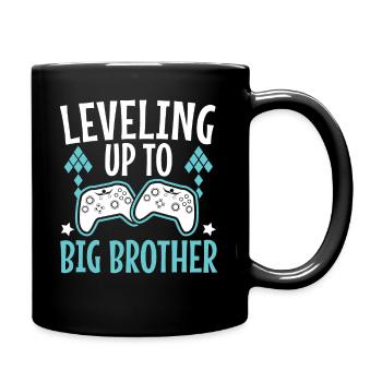 Leveling Up Tp Big Brother - Full Colour Mug - black - Right