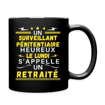 un surveillant pénitentiaire heureux .. retraité - Mug uni - noir - Droite