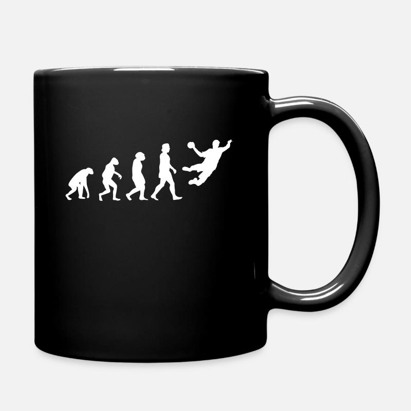Handballer Evolution Handball Handballteam - Tasse einfarbig - Schwarz