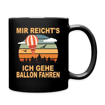 Heißluftballon Geschenk Ballonfahrt Gasballon - Tasse einfarbig - Schwarz - Rechts