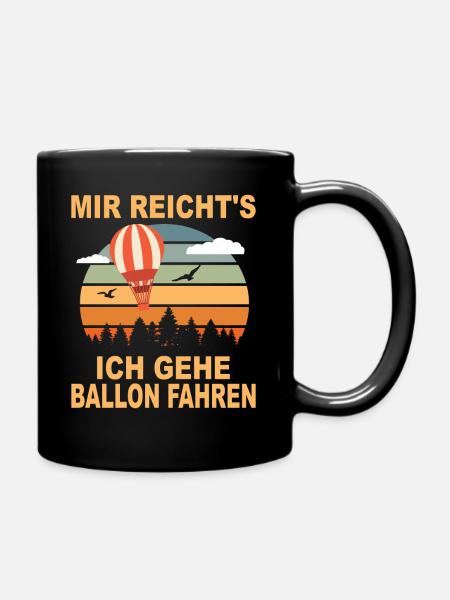 Heißluftballon Geschenk Ballonfahrt Gasballon - Tasse einfarbig - Schwarz