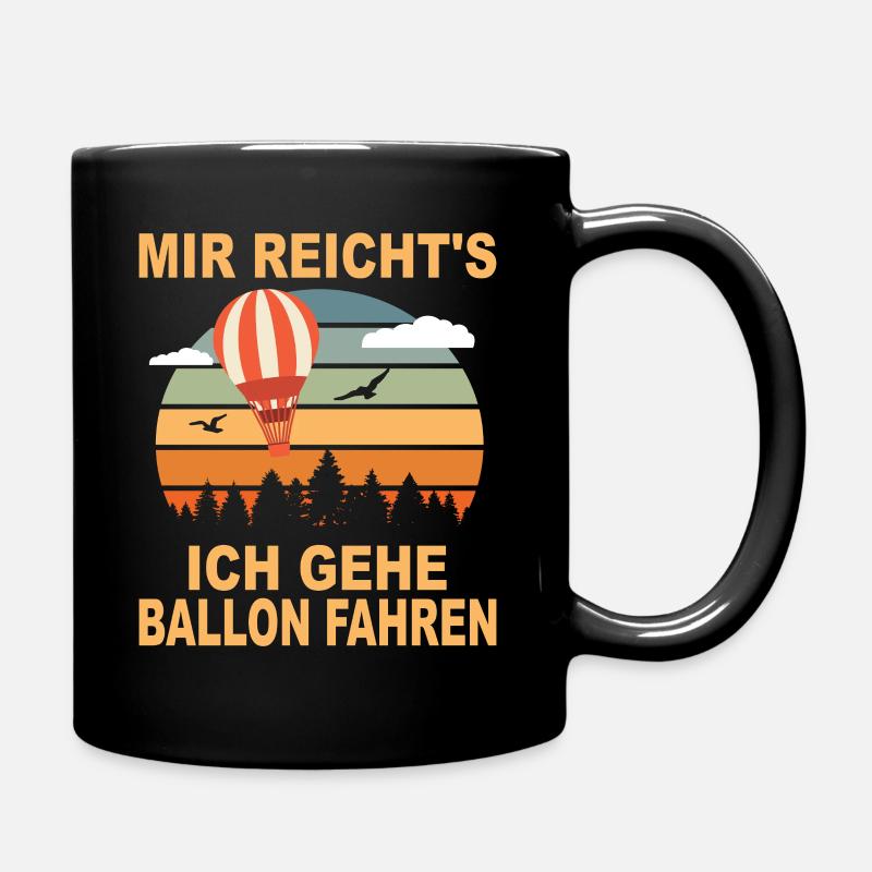 Heißluftballon Geschenk Ballonfahrt Gasballon - Tasse einfarbig - Schwarz