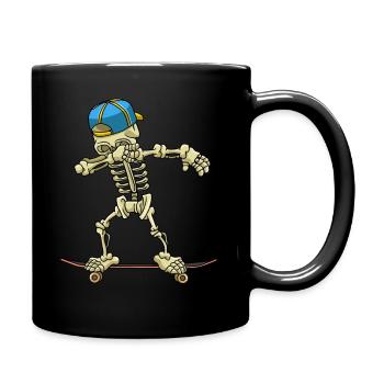 Dabbing Skeleton Skateboard - Tasse einfarbig - Schwarz - Rechts