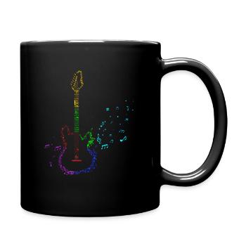 Rétro Guitare électrique Notes de musique Musique Guitare électrique Partitions - Mug uni - noir - Droite