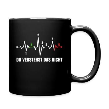 Motorrad Herzschlag Gang Du verstehst das nicht - Tasse einfarbig - Schwarz - Rechts