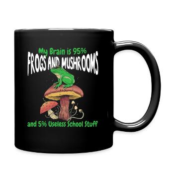 Cottagecore Aesthetic Frogs And Mushroom - Full Colour Mug - black - Right