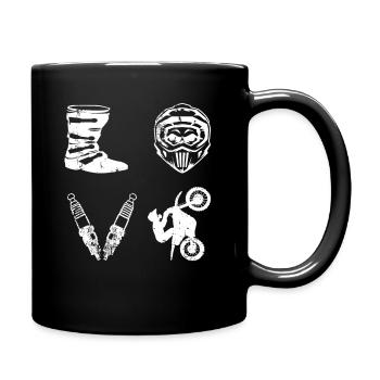 Supercross Motocross LOVE Dirtbike Geschenkidee - Tasse einfarbig - Schwarz - Rechts