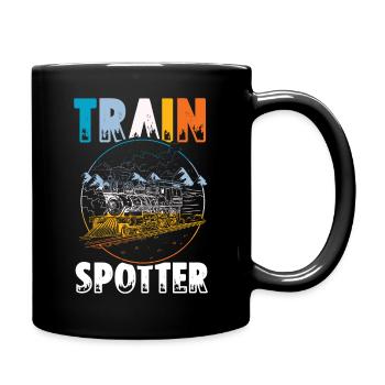 Eisenbahn Bahnhof Zug Train Spotter - Tasse einfarbig - Schwarz - Rechts
